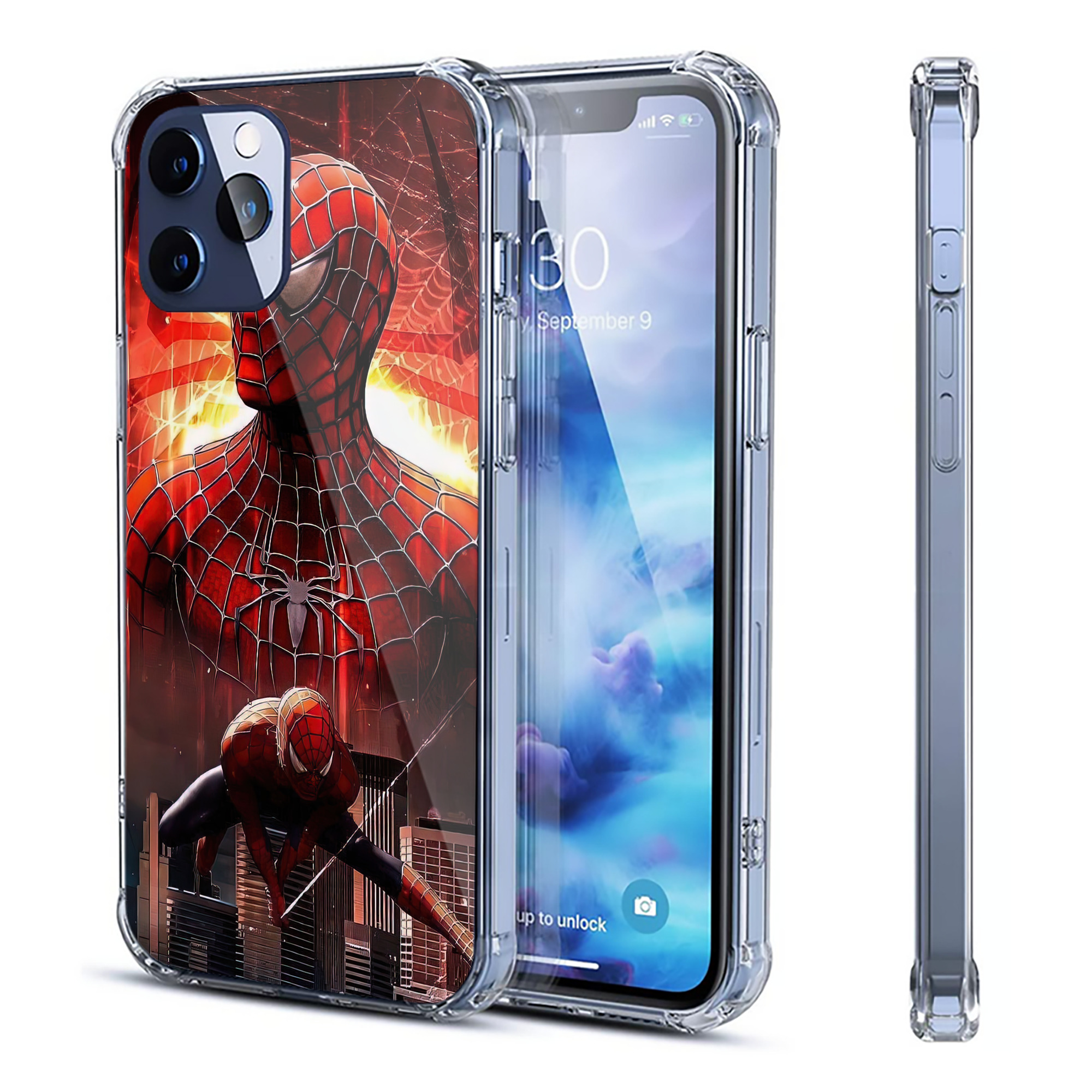 （画像用） Spider Man スパイダーマン 【iPhone 12シリーズ対応】透明スマホケース（クリアソフトケース）